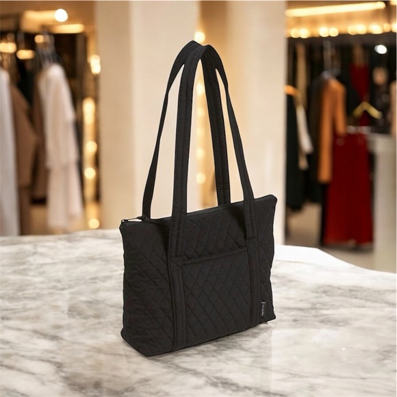 Vera Bradley Basics Little Tote in Microfiber Black NWT - Picture 9 of 9